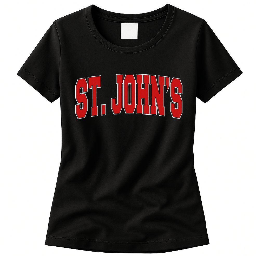 St John S Canada Varsity Style Vintage Retro Canadian Sports Womens T-Shirt