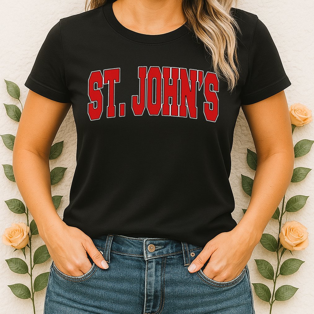 St John S Canada Varsity Style Vintage Retro Canadian Sports Womens T-Shirt