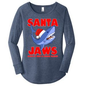 Santa Jaws Shark Christmas Funny Design Gift Women's Perfect Tri Tunic Long Sleeve Shirt