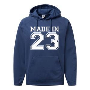 Sporty Jersey Style Made In 1923 100th Birthday Performance Fleece Hoodie