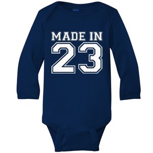 Sporty Jersey Style Made In 1923 100th Birthday Baby Long Sleeve Bodysuit