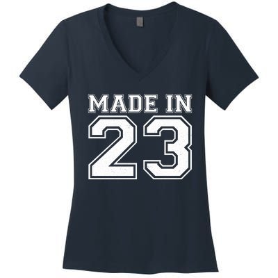 Sporty Jersey Style Made In 1923 100th Birthday Women's V-Neck T-Shirt