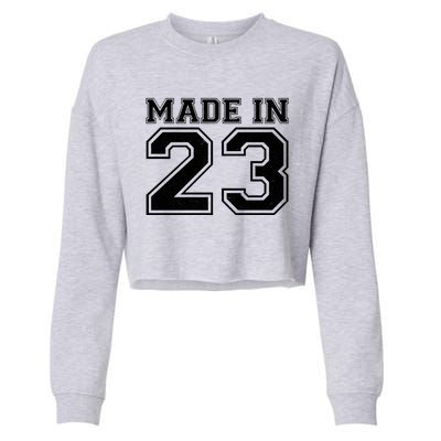 Sporty Jersey Style Made In 1923 100th Birthday Cropped Pullover Crew