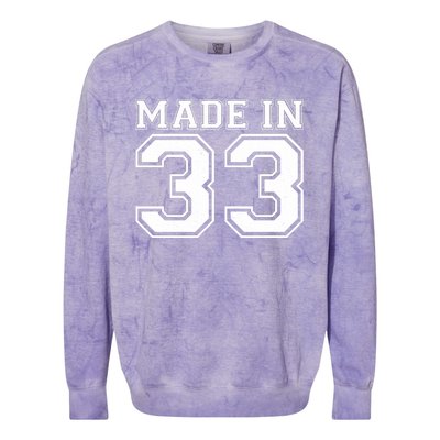 Sporty Jersey Style Made In 1933 90th Birthday Colorblast Crewneck Sweatshirt