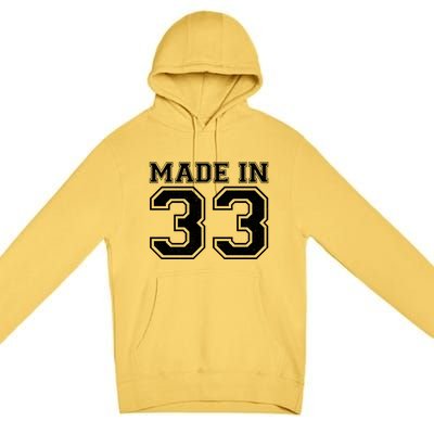 Sporty Jersey Style Made In 1933 90th Birthday Premium Pullover Hoodie