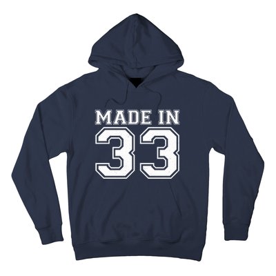 Sporty Jersey Style Made In 1933 90th Birthday Hoodie