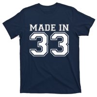 Sporty Jersey Style Made In 1933 90th Birthday T-Shirt