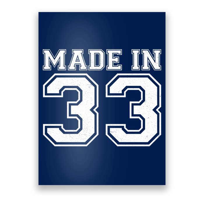 Sporty Jersey Style Made In 1933 90th Birthday Poster