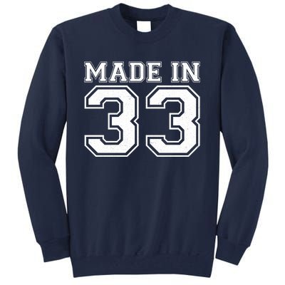 Sporty Jersey Style Made In 1933 90th Birthday Tall Sweatshirt