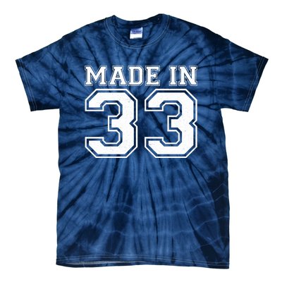 Sporty Jersey Style Made In 1933 90th Birthday Tie-Dye T-Shirt