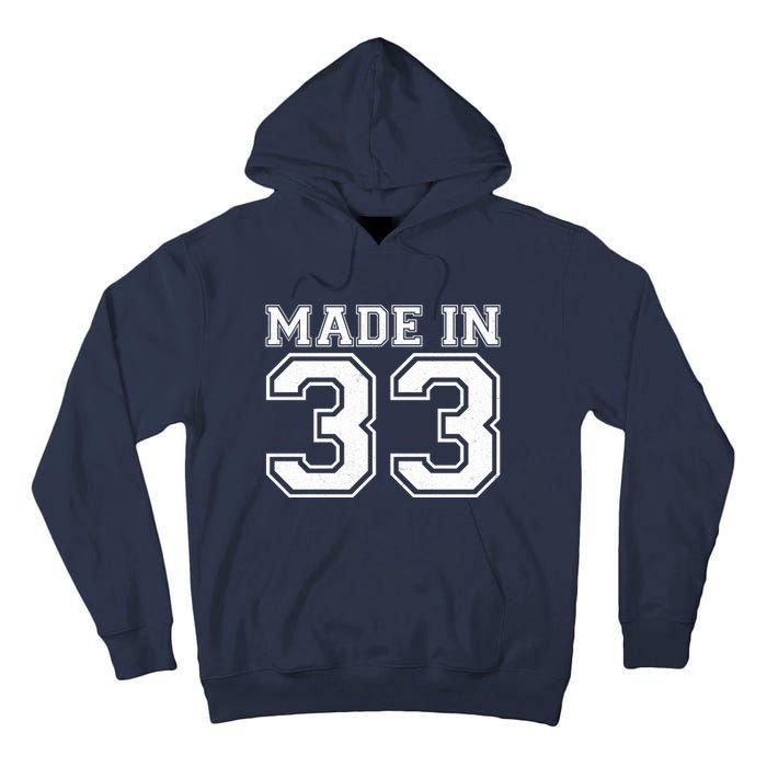 Sporty Jersey Style Made In 1933 90th Birthday Tall Hoodie