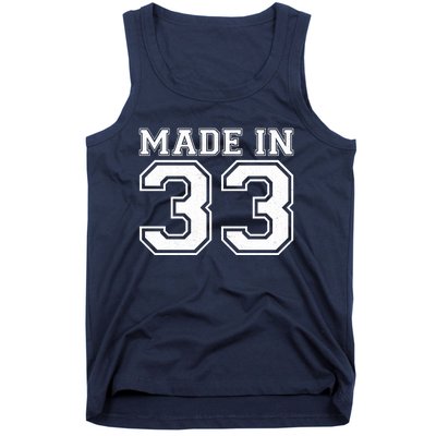 Sporty Jersey Style Made In 1933 90th Birthday Tank Top