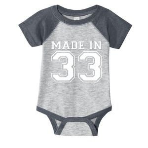 Sporty Jersey Style Made In 1933 90th Birthday Infant Baby Jersey Bodysuit