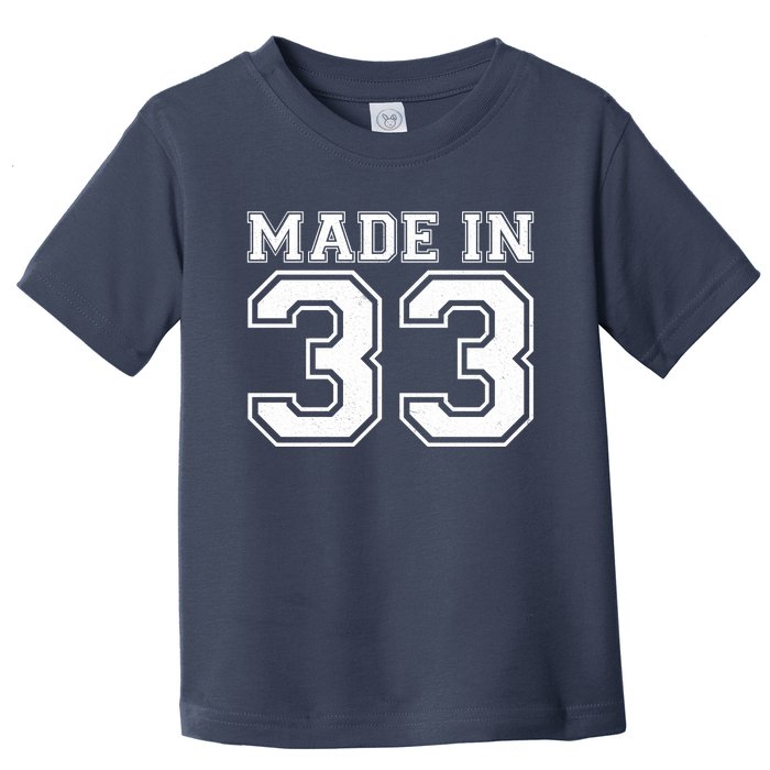 Sporty Jersey Style Made In 1933 90th Birthday Toddler T-Shirt