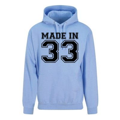 Sporty Jersey Style Made In 1933 90th Birthday Unisex Surf Hoodie