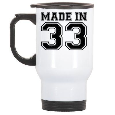 Sporty Jersey Style Made In 1933 90th Birthday Stainless Steel Travel Mug