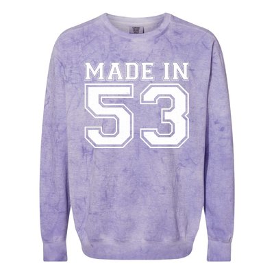 Sporty Jersey Style Made In 1953 70th Birthday Colorblast Crewneck Sweatshirt