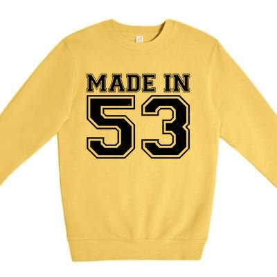 Sporty Jersey Style Made In 1953 70th Birthday Premium Crewneck Sweatshirt