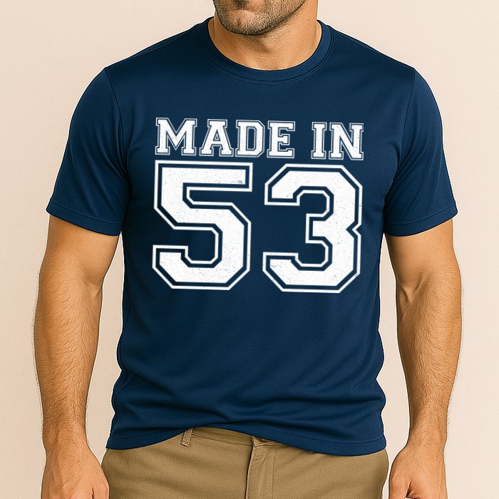 Sporty Jersey Style Made In 1953 70th Birthday Performance Shirt