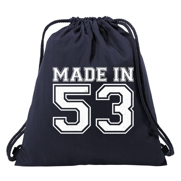 Sporty Jersey Style Made In 1953 70th Birthday Drawstring Bag