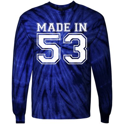 Sporty Jersey Style Made In 1953 70th Birthday Tie-Dye Long Sleeve Shirt