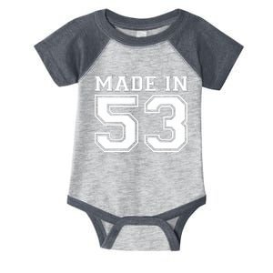 Sporty Jersey Style Made In 1953 70th Birthday Infant Baby Jersey Bodysuit