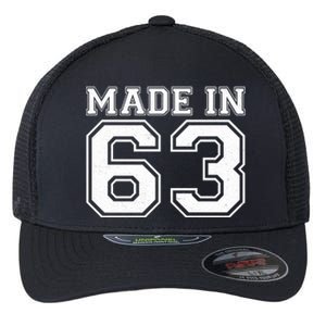 Sporty Jersey Style Made In 1963 60th Birthday Flexfit Unipanel Trucker Cap