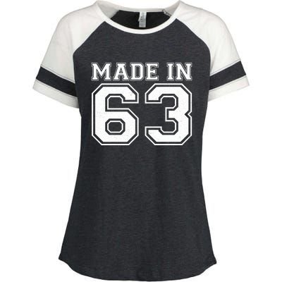 Sporty Jersey Style Made In 1963 60th Birthday Enza Ladies Jersey Colorblock Tee