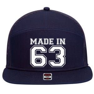 Sporty Jersey Style Made In 1963 60th Birthday 7 Panel Mesh Trucker Snapback Hat