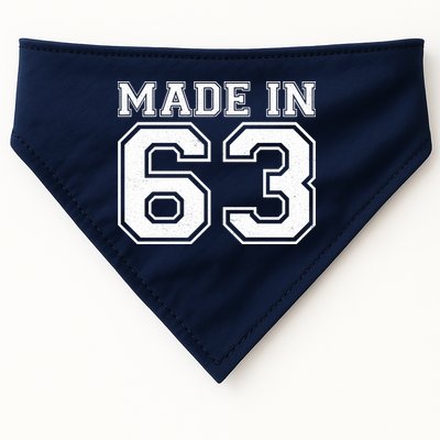 Sporty Jersey Style Made In 1963 60th Birthday USA-Made Doggie Bandana