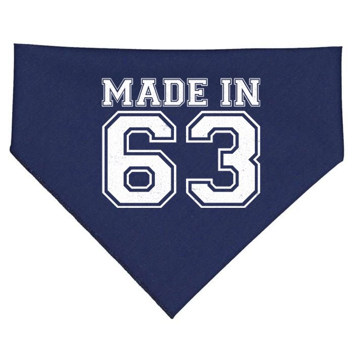 Sporty Jersey Style Made In 1963 60th Birthday USA-Made Doggie Bandana