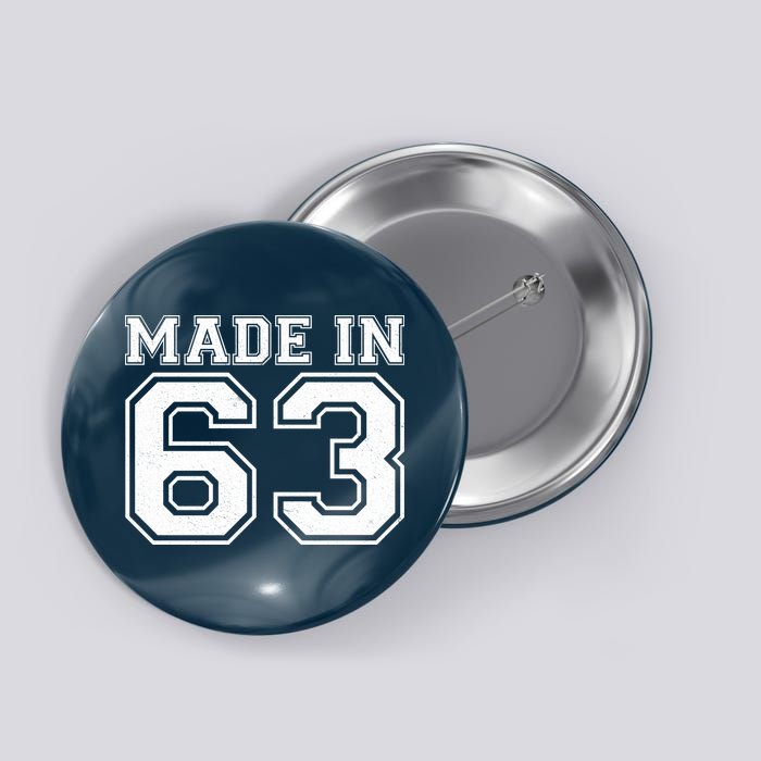 Sporty Jersey Style Made In 1963 60th Birthday Button