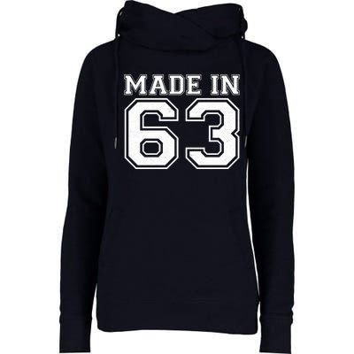 Sporty Jersey Style Made In 1963 60th Birthday Womens Funnel Neck Pullover Hood