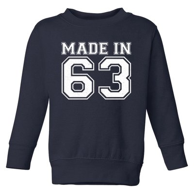 Sporty Jersey Style Made In 1963 60th Birthday Toddler Sweatshirt