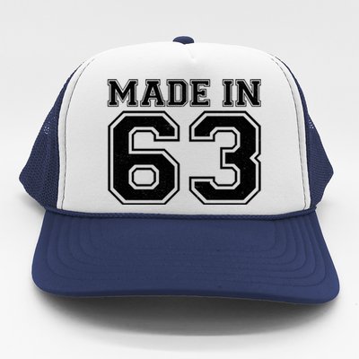 Sporty Jersey Style Made In 1963 60th Birthday Trucker Hat