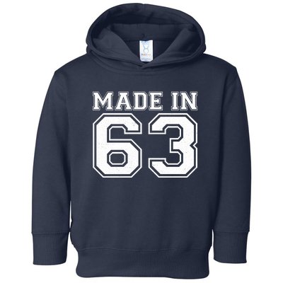 Sporty Jersey Style Made In 1963 60th Birthday Toddler Hoodie