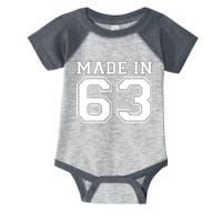 Sporty Jersey Style Made In 1963 60th Birthday Infant Baby Jersey Bodysuit