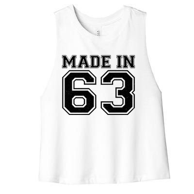 Sporty Jersey Style Made In 1963 60th Birthday Women's Racerback Cropped Tank