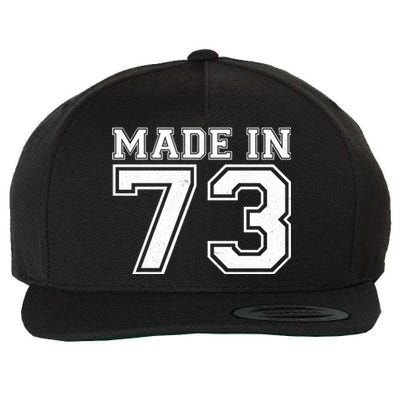 Sporty Jersey Style Made In 1973 50th Birthday Wool Snapback Cap