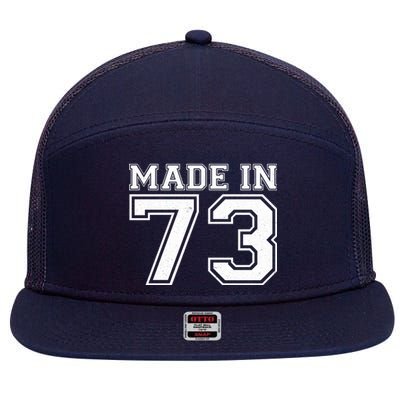 Sporty Jersey Style Made In 1973 50th Birthday 7 Panel Mesh Trucker Snapback Hat