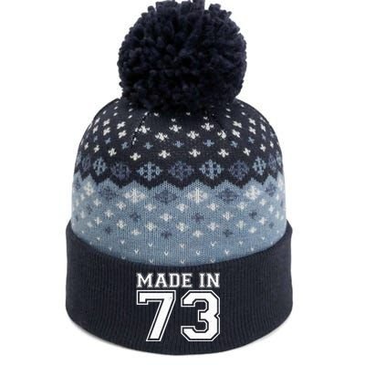 Sporty Jersey Style Made In 1973 50th Birthday The Baniff Cuffed Pom Beanie