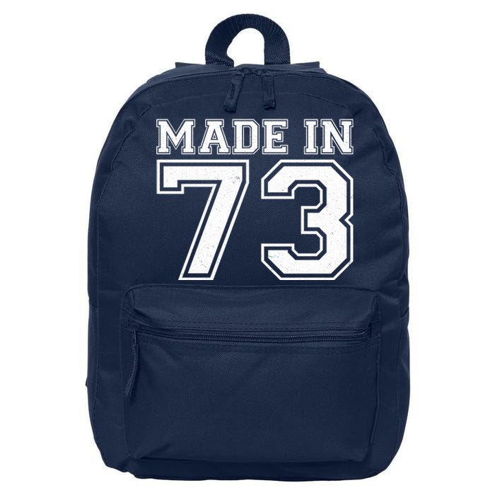 Sporty Jersey Style Made In 1973 50th Birthday 16 in Basic Backpack