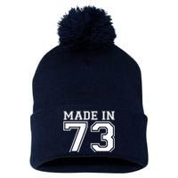 Sporty Jersey Style Made In 1973 50th Birthday Pom Pom 12in Knit Beanie