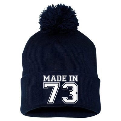 Sporty Jersey Style Made In 1973 50th Birthday Pom Pom 12in Knit Beanie