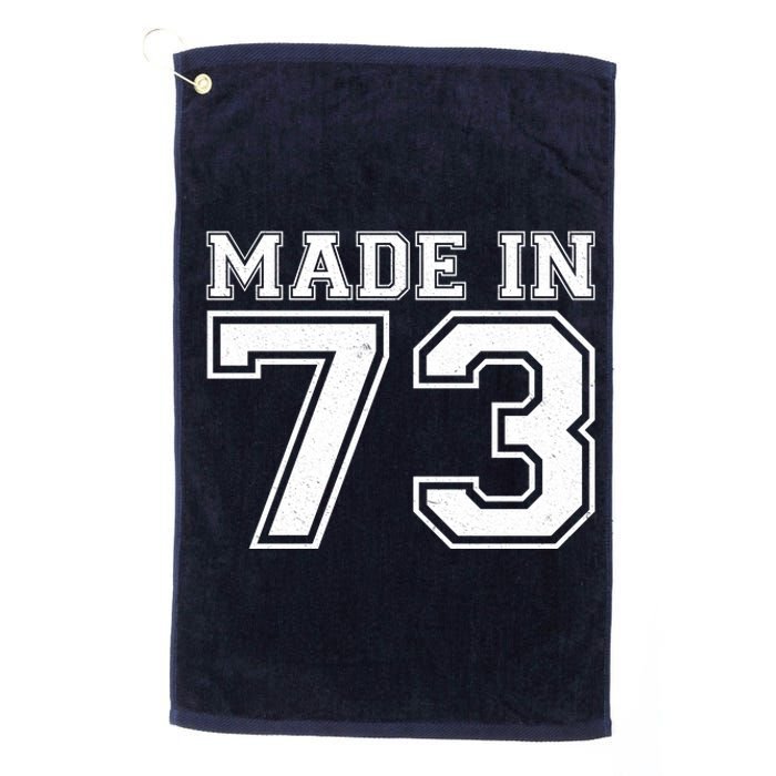 Sporty Jersey Style Made In 1973 50th Birthday Platinum Collection Golf Towel