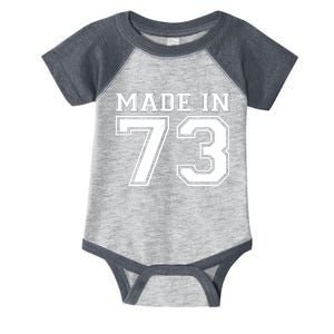 Sporty Jersey Style Made In 1973 50th Birthday Infant Baby Jersey Bodysuit