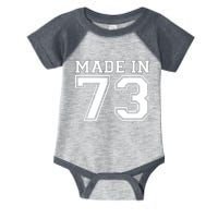 Sporty Jersey Style Made In 1973 50th Birthday Infant Baby Jersey Bodysuit