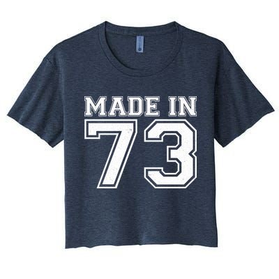 Sporty Jersey Style Made In 1973 50th Birthday Crop Top