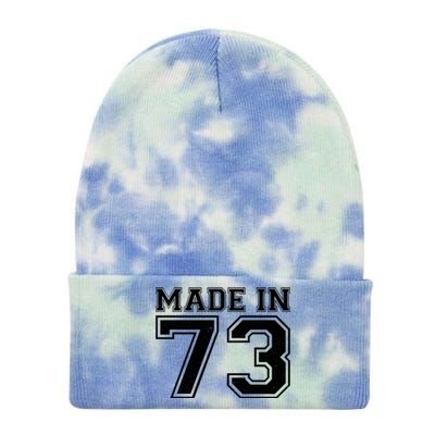 Sporty Jersey Style Made In 1973 50th Birthday Tie Dye 12in Knit Beanie