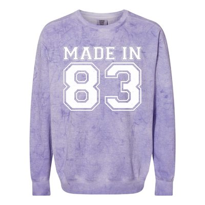 Sporty Jersey Style Made In 1983 40th Birthday Colorblast Crewneck Sweatshirt